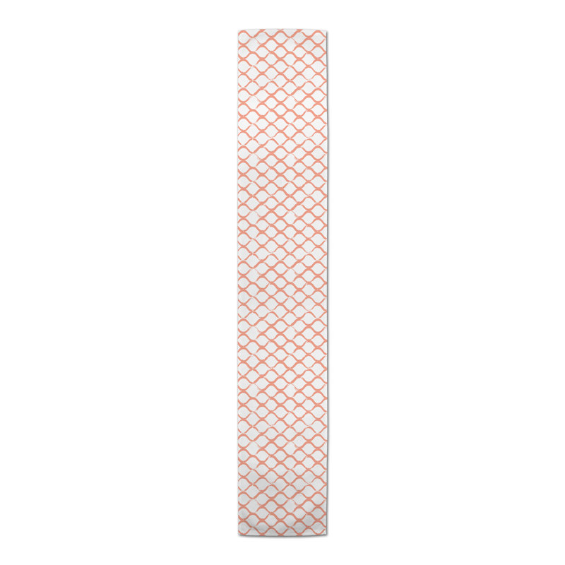 Fishnet Navy Table Runner, 90" x 16", Orange, 18