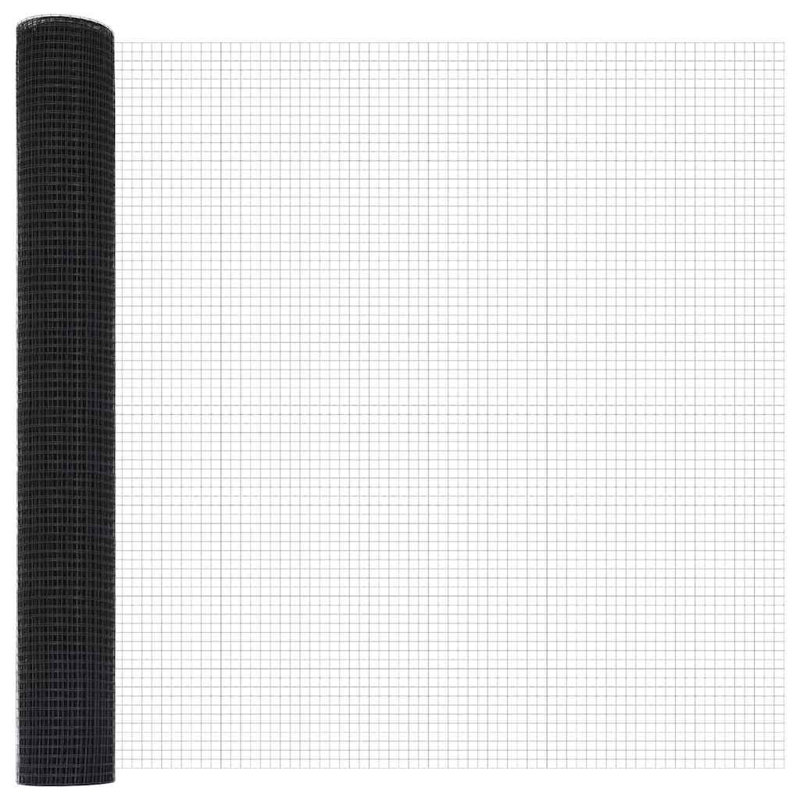 Vidaxl Fence With Posts Steel, Grey, 140cm H x 1000cm W x 2.7cm D