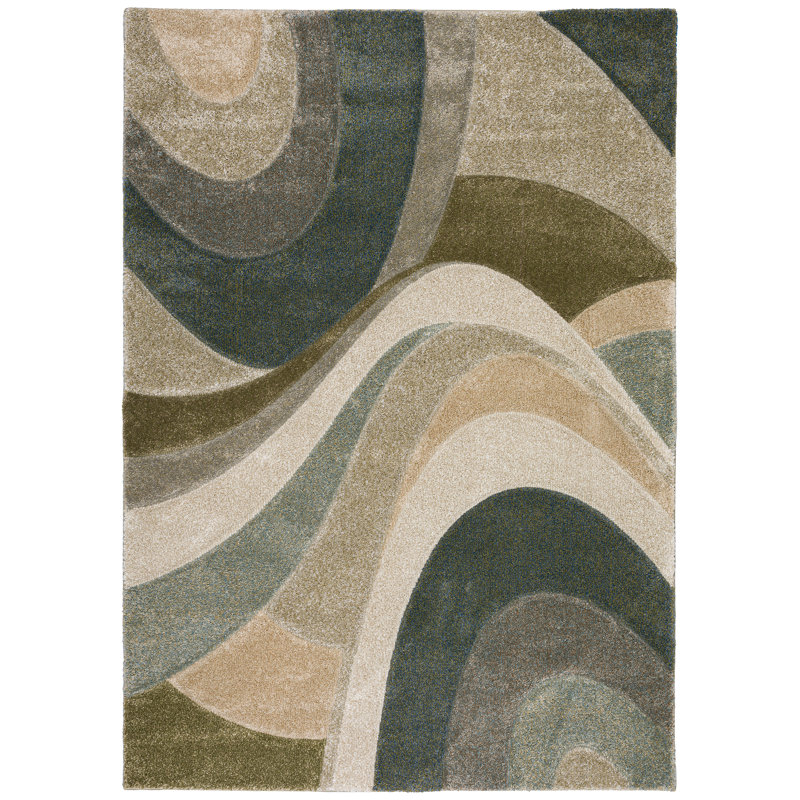Caiomhe Washable Abstract Indoor Rug, Rectangle 5'1" x 7'5"