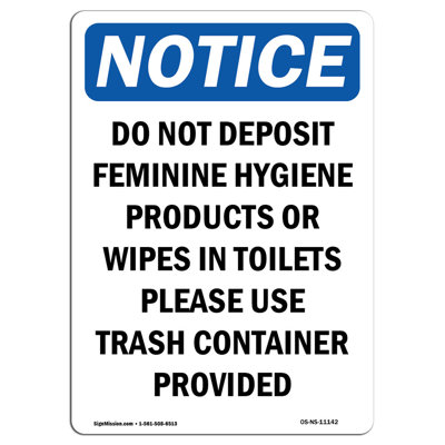 Panneau «Do Not Depot» sur l'hygiène féminine