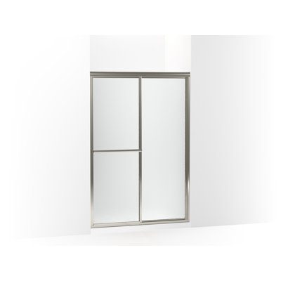 43.87'' - 48.87'' W x 70'' H Single Sliding Framed Shower Door with Clear Glass