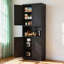 Armoire de rangement en acier noir avec grand comptoir, tablettes réglables et crochets
