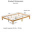 Grand lit plateforme en bois massif - brun chaud et blanc vif, support à lattes, sans sommier, assemblage en 30 minutes