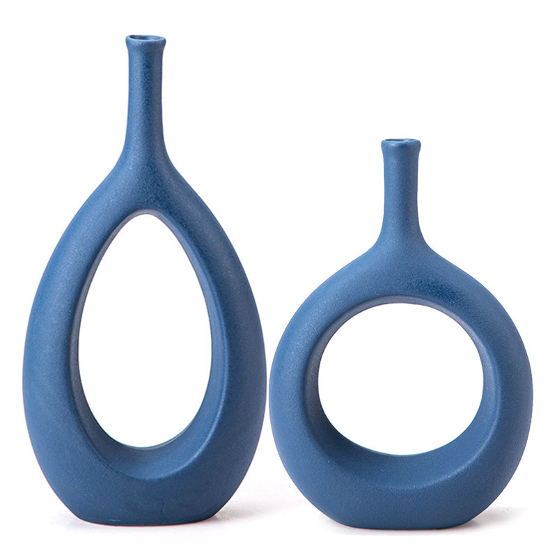 Dinges Handmade Ceramic / Porcelain Table Vase, Blue