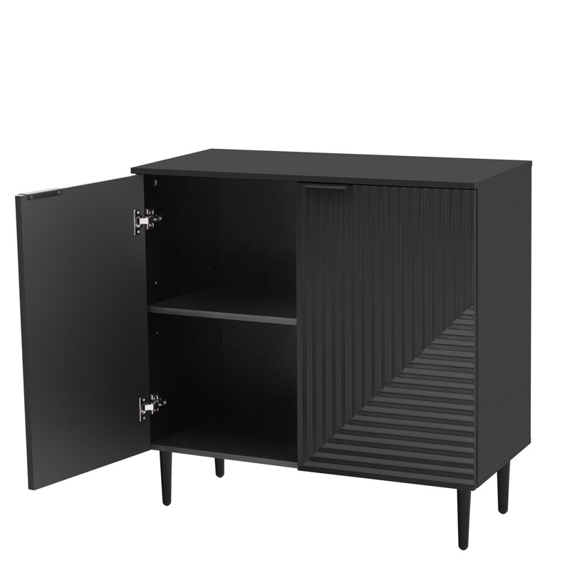 Armoire minimaliste pour la maison, tablettes réglables, motif de porte géométrique contemporain avec beaucoup de rangement, design intérieur