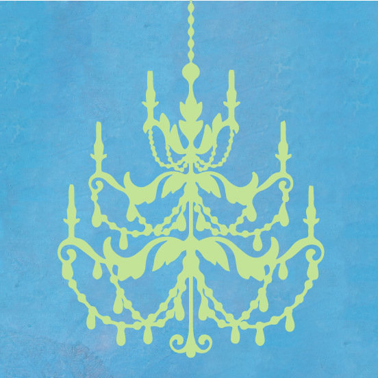 Décalcomanie murale lustre française, Tarte à la lime, H 24 po x l 16 po x P 0,01 po