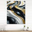 Horloge murale en spirale abstraite liquide liquide noir et blanc-99635538
