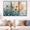 «Sage Botanical Canvas, Eucalyptus Wall Art - Eucalyptus Eclipse», ensemble de 3 reproductions d'art sur toile encadrées