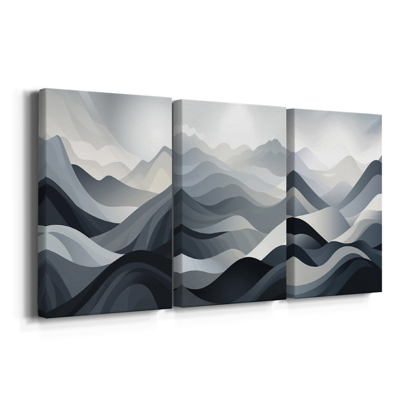 Paysages série CCxxviii - toile tendue sur mesure - 3 pièces, H 36 po x l 72 po