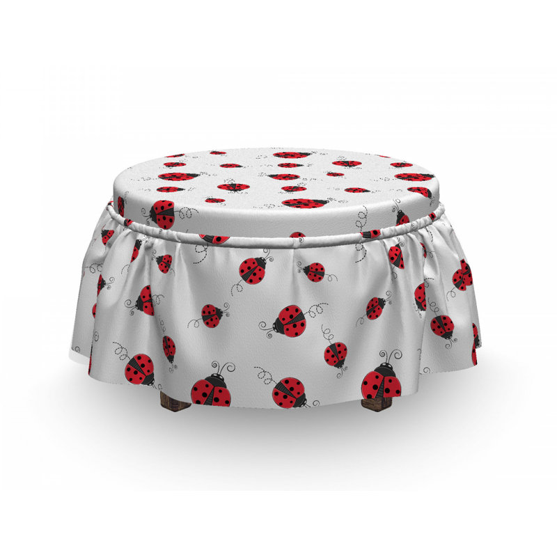 Ensemble de housse pour 2 pièces à coussins carrés à oreilles coccinelles pointé