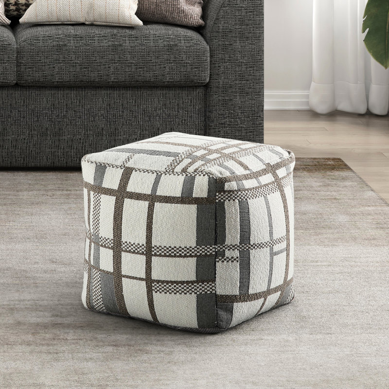 Repose-pieds carré en tissu - antidérapant, capacité de poids de 300 lb, 16 po x 16 po x 16 po, options multicolores modernes dans le fond antidérapant, multicolore