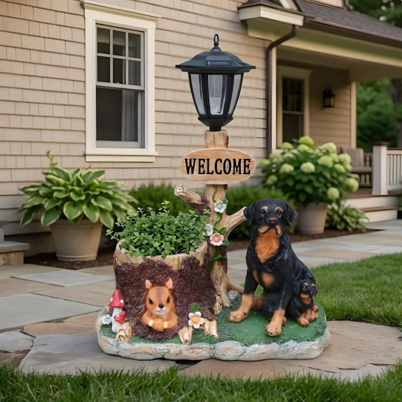 Statue jardinière Rottweiler