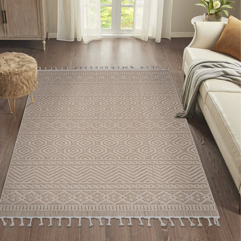 6X9 Geometric Area Rug - Non-Shedding, Stain , Matches Various Interiors Of Living Room, Bedroom, Dining Entryway, Nursery, Dorm Study, Office, Eat-In Kitchen Indoor/Outdoor -Approved, Non-Shedding