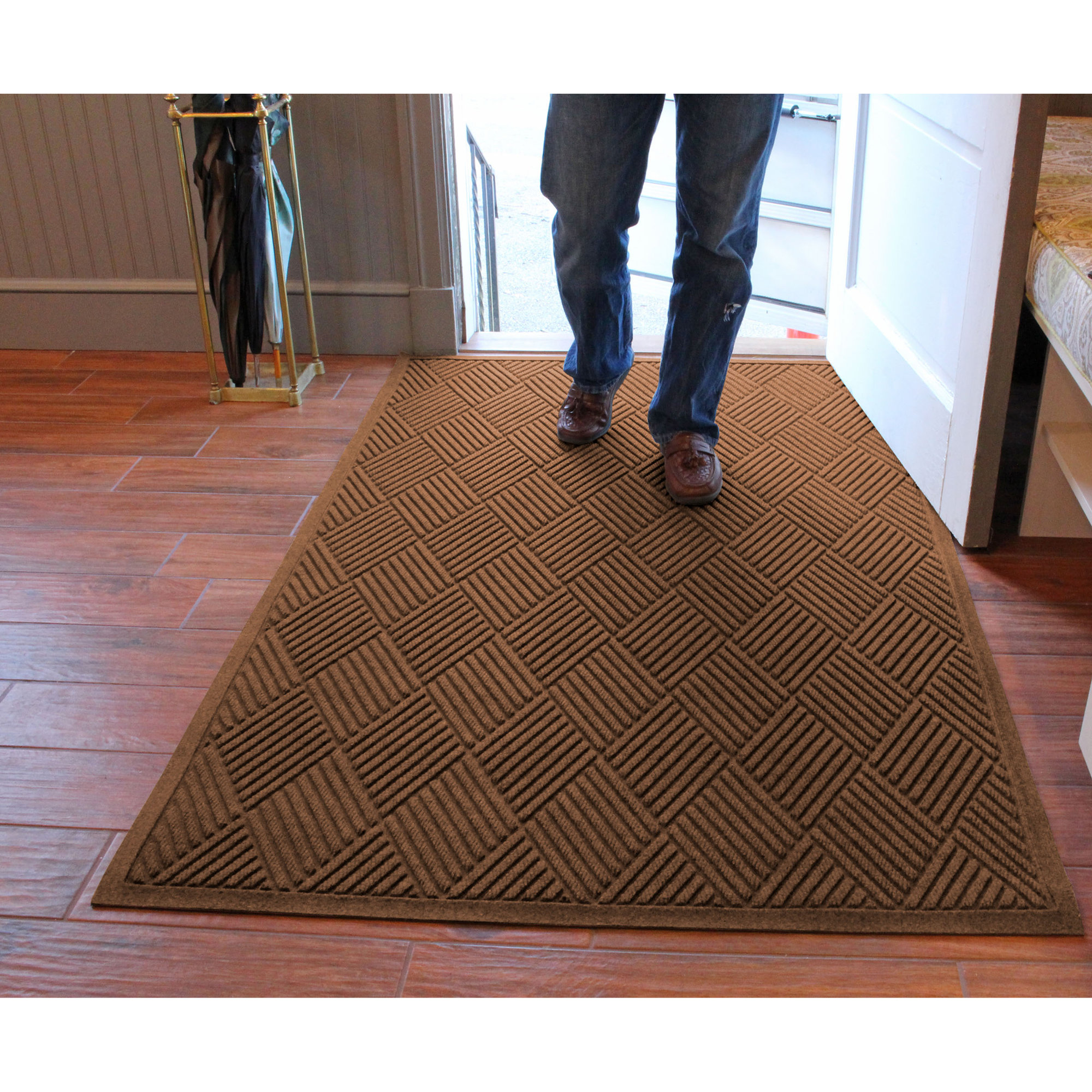 Waterhog Diamonds Indoor Outdoor Doormat, Charcoal, Rectangle 4' x 6'