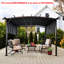 Pergola d'extérieur avec toile rétractable - Structure en acier de 3,66 m x 2,74 m (12 pi x 9 pi) pour réceptions dans le jardin, barbecues et divertissements.