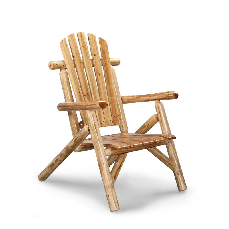 Rustic Solid Wood Patio Dining Chair, Brown Wood