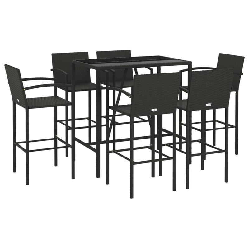 Cott Bar Set with Stools, Black