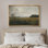 Rustic Countryside "Moody Rural Countryside Landscape Artwork, Pastoral Farmhouse Neutral Wall Pictures, Framed Canvas Giclee Print Wall Art"