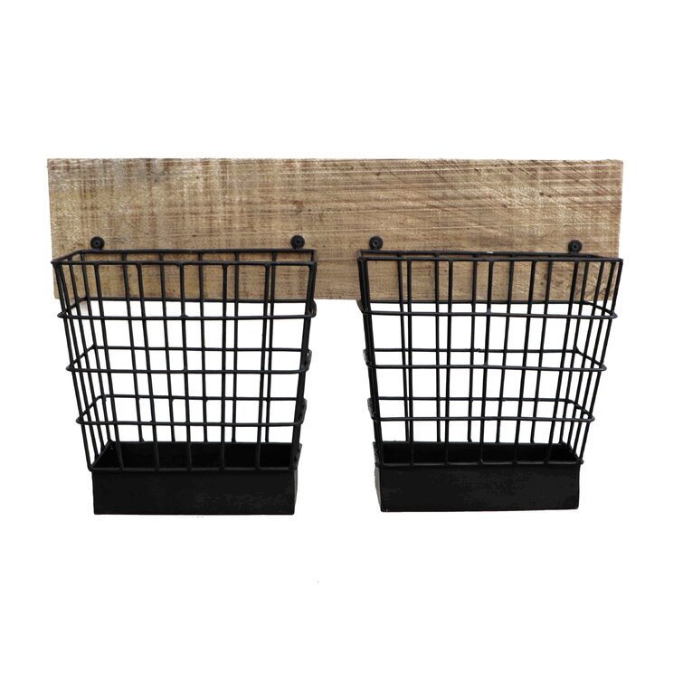 UrbanDesign Metal Wall Organizer with Wall Baskets | Wayfair