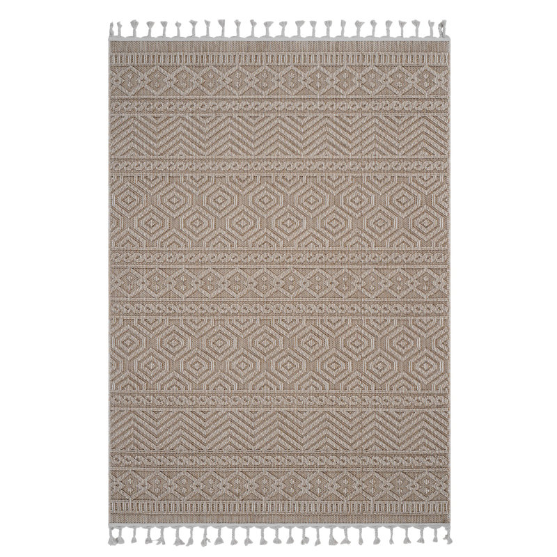 Area Rug, Collection Mocha / Geometric Indoor / Outdoor, Rectangle 7'9" x 10'
