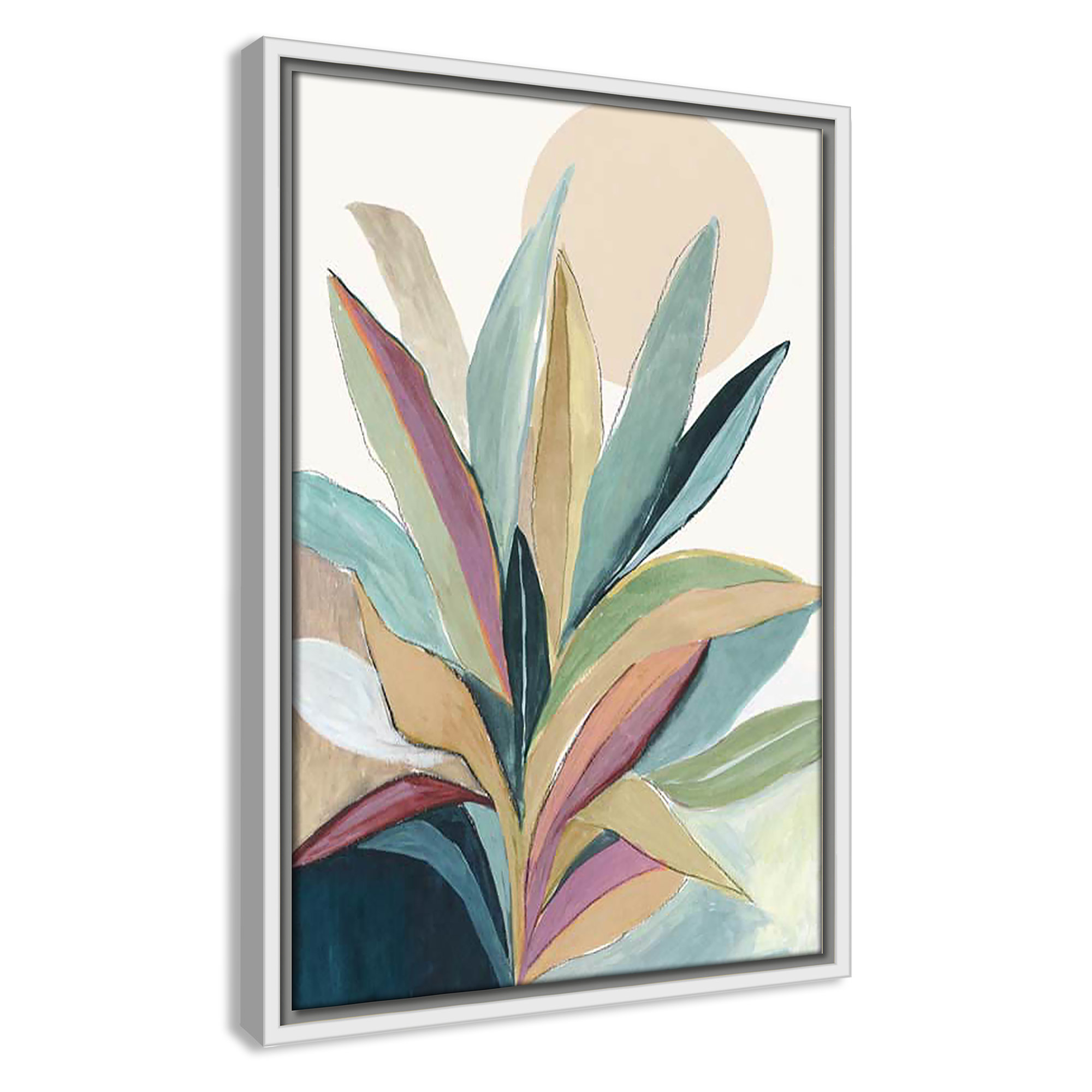 Sherbrooke Sunny Bright Leaves I by Asia Jensen Print, No Mat, White Floater Framed, 19.5" H x 13.5" W x 2" D