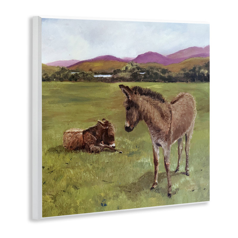 Plaque murale Donkey Duo in Pasture, design par Patricia Reynolds