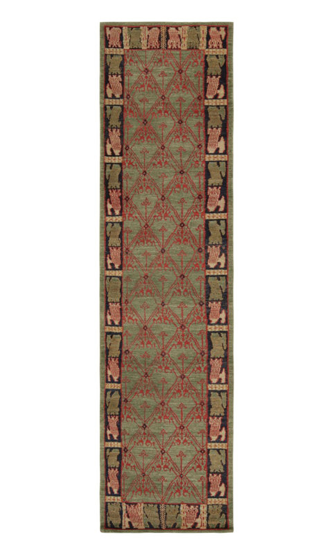 European Kilim Wool Geometric Area Rug, Rectangle 4' x 6'