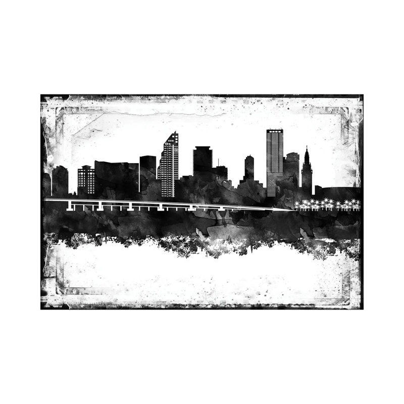 Miami Skylines - Wrapped Canvas Print, 30.48 cm H x 45.72 cm W