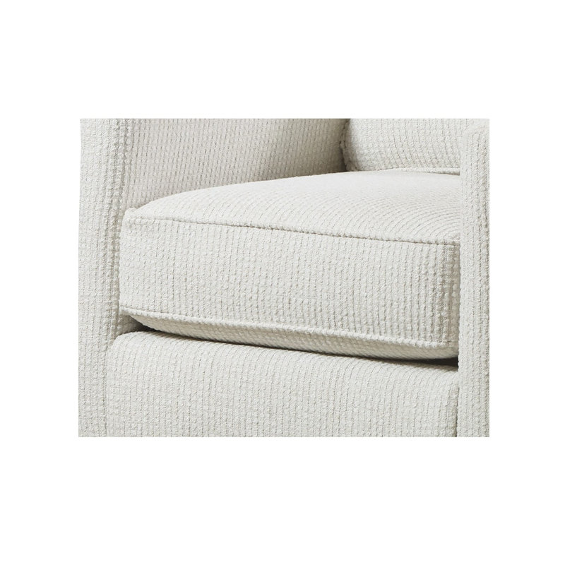 Fauteuil pivotant en coton et polyester Poof, Mélange de polyester crème