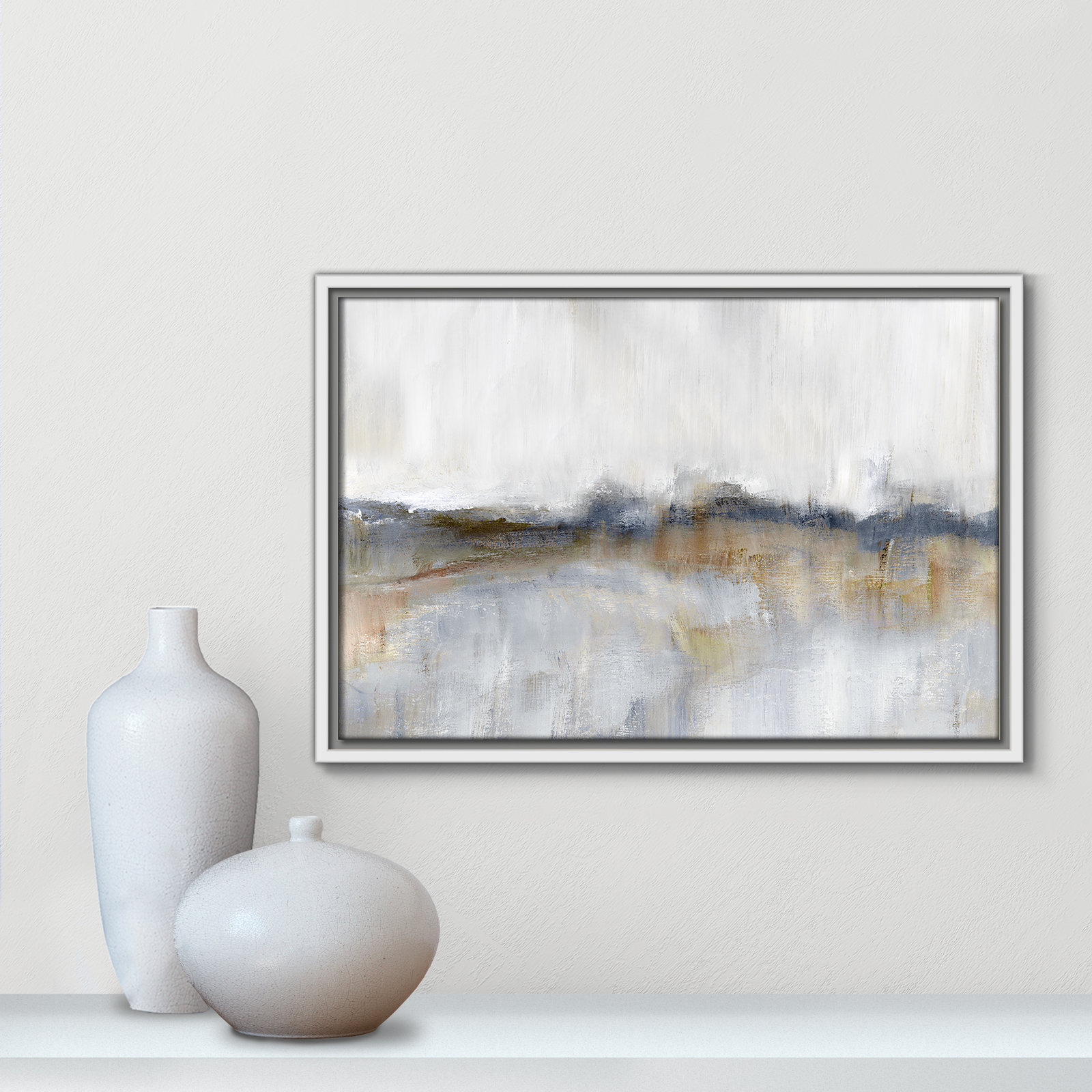 Autumnal Tide by Nan - Floater Frame Print on Canvas, 13.5" H x 19.5" W, White
