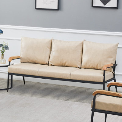 Eleutherius 3 Seater Faux Leather Sofa