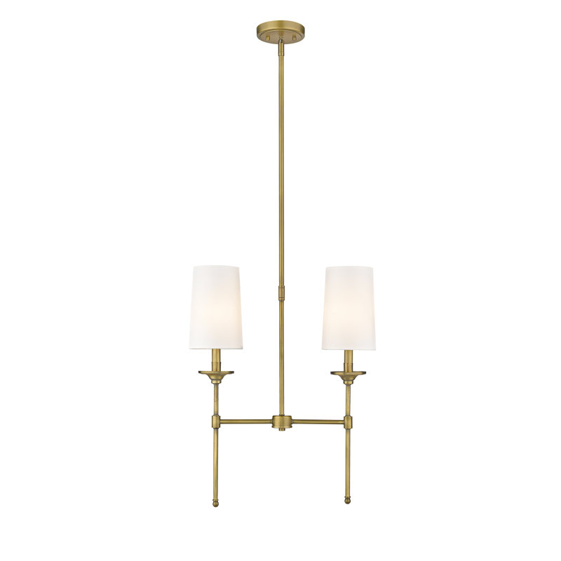 Lustre 2 lumières Hayse, Laiton frotté