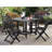 Lidiya Square Eucalyptus Solid Wood Foldable Extendable Outdoor Dining Table , 37.2 " W 37.2 " D