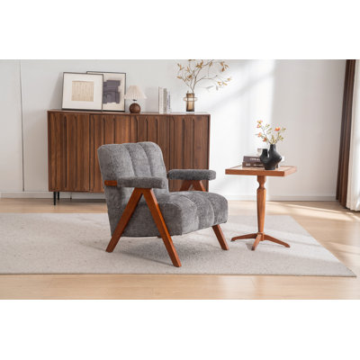 Fauteuil Mid-Century moderne en forme de nuage avec tissu chenille