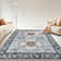 Non-Slip Machine Washable Oriental Blue/Navy Area Rug