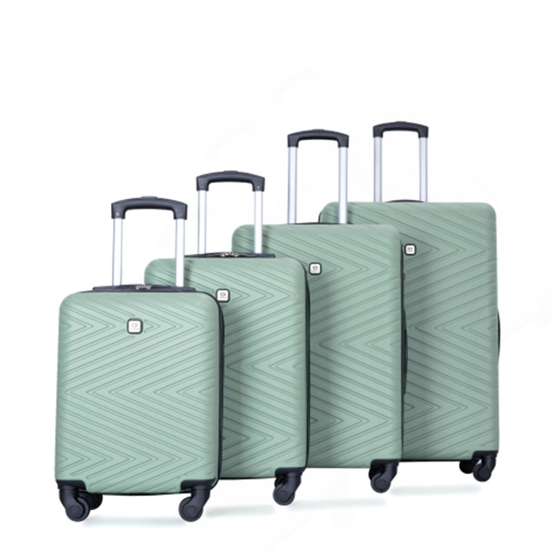 Valise légère 4 pièces en ABS avec roulettes rotatives, 24 pouces et 28 pouces avec verrou TSA, vert olive (16/20/24/28)