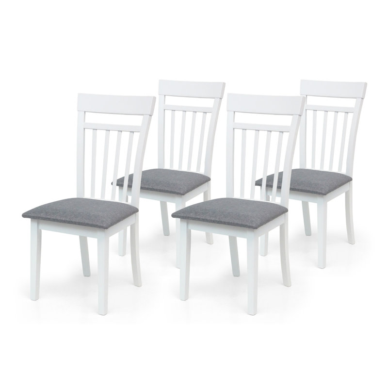 Chaise de salle à manger en tissu, 4, Blanc