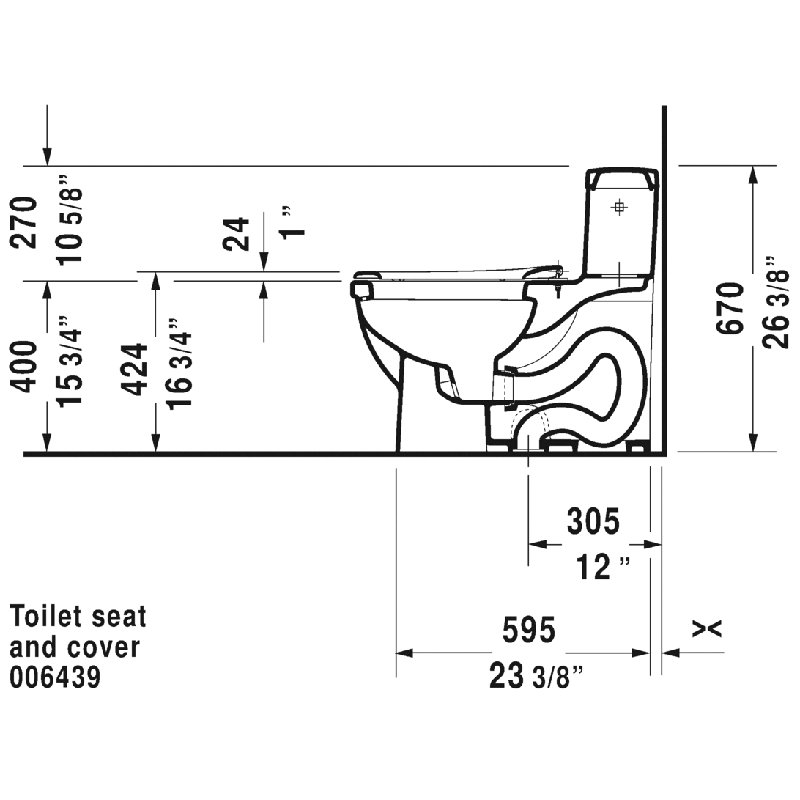Toilette allongée une pièce 1,28 GPF (économe en eau) (siège non inclus)
