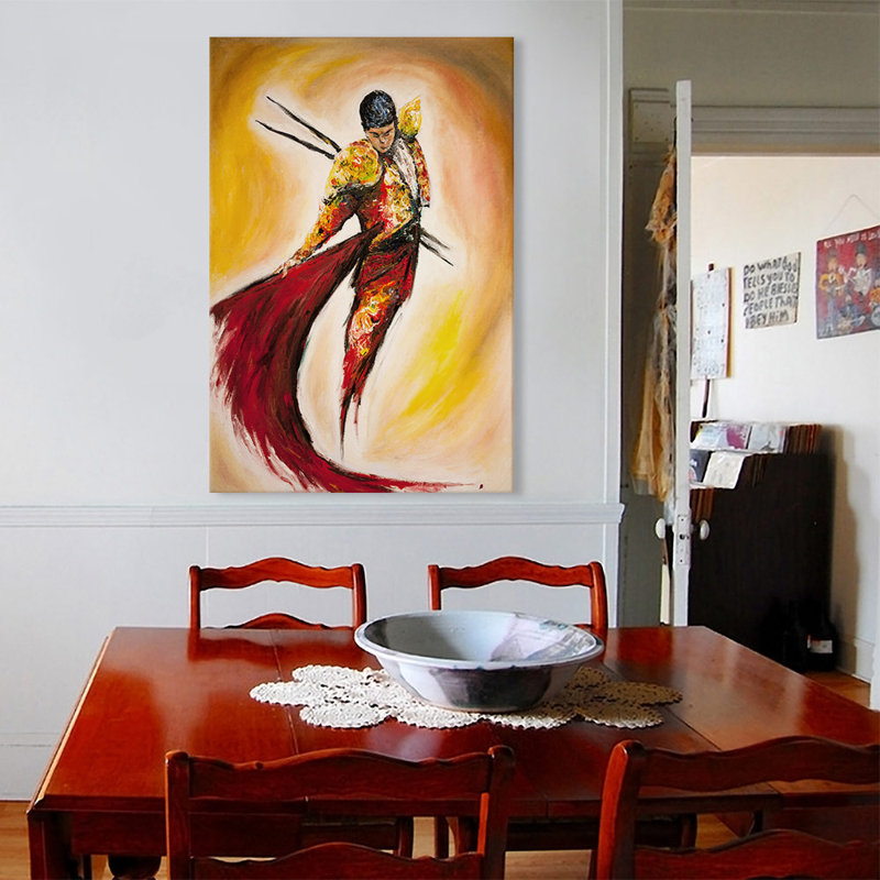 'Matador' by Marc Allante  Painting Print on Wrapped Canvas, No Mat, Wrapped Canvas, 18" H x 12" W x 0.75" D