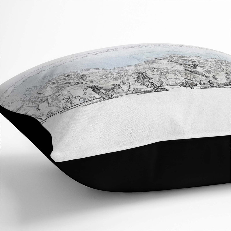Square Cushion, 40cm H x 40cm W x 15cm D, Black