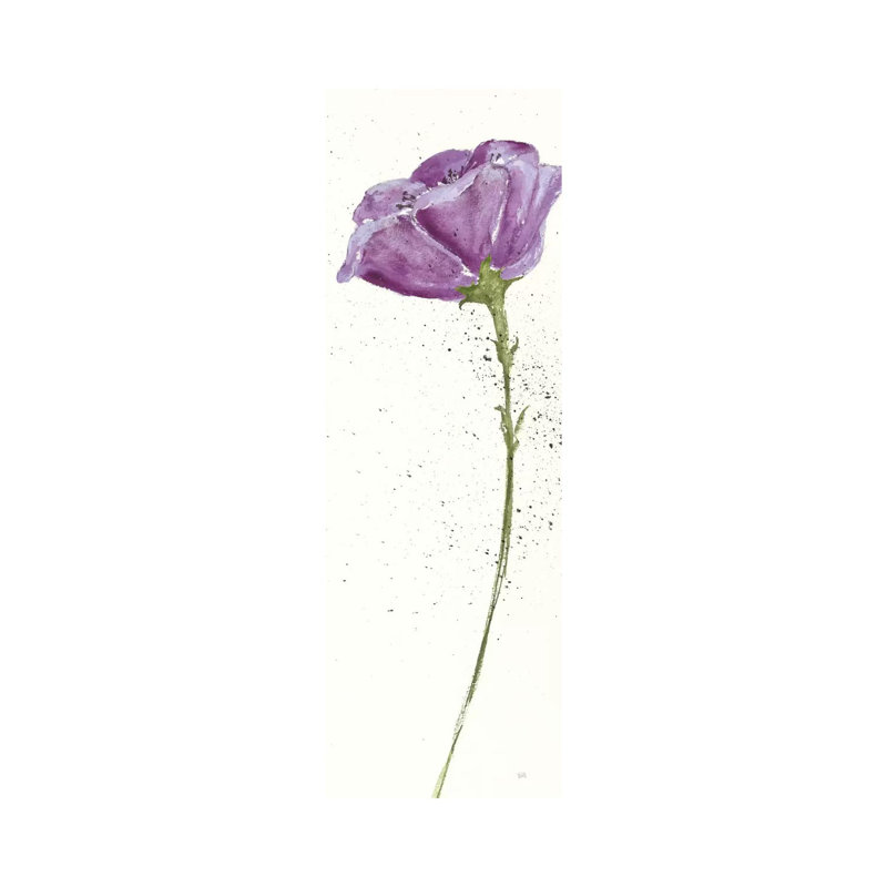Mint Poppies In Purple II by Chris Paschke - Wrapped Canvas Panoramic Painting, 121.92 cm H x 40.64 cm W x 3.175 cm D