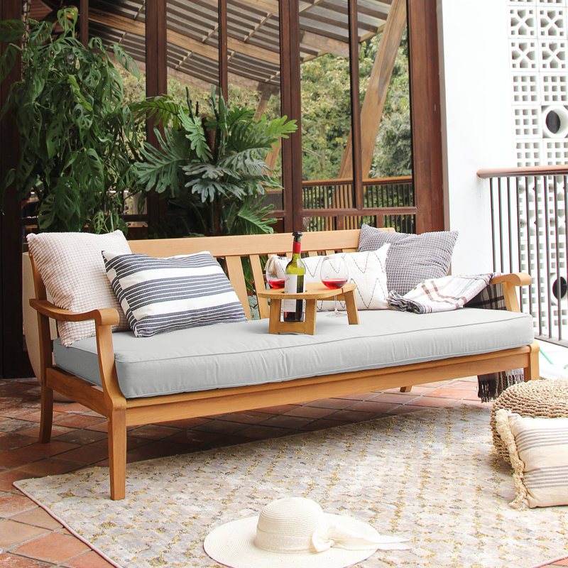 Arizona 69.5'' Wide Straight Teak Patio Daybed with Cushions