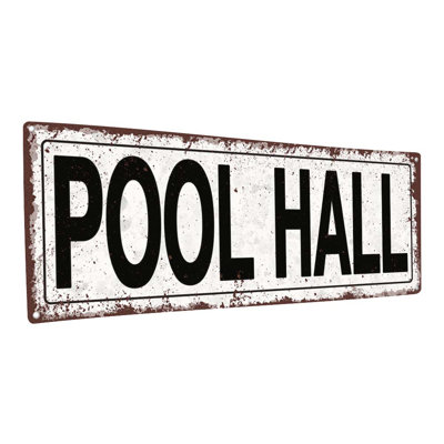 " Pool Hall Metal Sign "