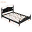 Structure de lit double en bois pleine grandeur, lit plateforme de style rétro avec support en lattes de bois-1065912770-1065912771