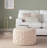 Round 24" Ottoman In Cream Velvet-842932864