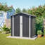 Remise de rangement extérieure 10 pi x 8 pi, portes verrouillables, remise à outils pour jardin, patio, cour arrière, pelouse, gris-119307109-119307111