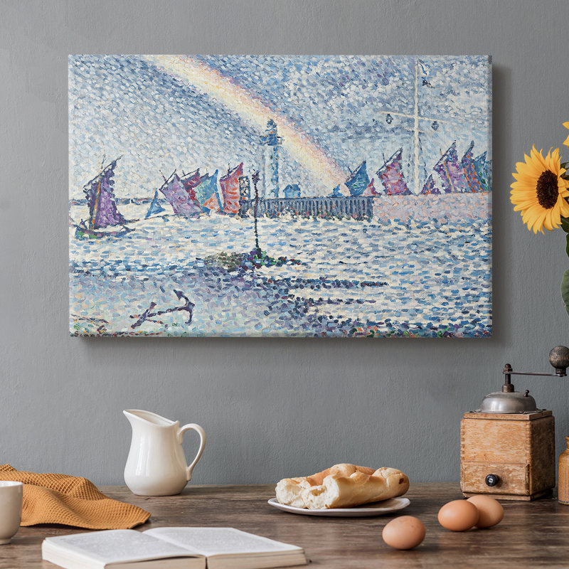 Scène de port avec arc-en-ciel - Paul Signac-Toile tendue avec châssis-1899, 8 x 12