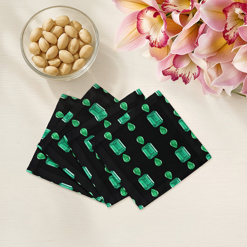 Cotton Blend Square Napkins, Black