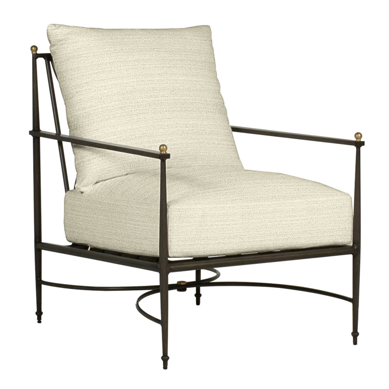 Roma Patio Chair with Cushions, Welt, Natural White