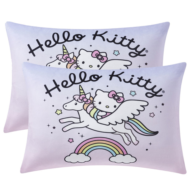 Ensemble de 2 oreillers pour lit Hello Kitty avec housse de coussin amovible